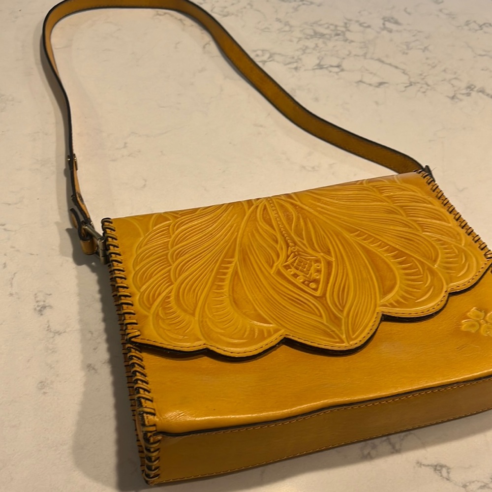Patricia Nash yellow leather pocketbook